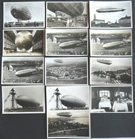 ALTE ANSICHTSKARTEN 1928/39, Luftschiff Zeppelin, 13 Verschiedene Zeppelin-Fotokarten Mit Besucherstempel, Davon 3 Gebra - Altri & Non Classificati