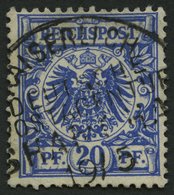 DP CHINA V 48d O, 1893, 20 Pf. Violettultramarin, Stempel KDPAG SHANGHAI, Pracht, Gepr. Bothe - Deutsche Post In China
