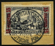 DP TÜRKEI 22I/II BrfStk, 1900, 15 PIA. Auf 2 M., Type II, Minimal Leimfleckig Sonst Prachtbriefstück, Mi. 200.- - Deutsche Post In Der Türkei