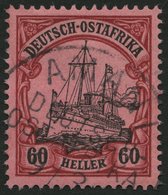 DEUTSCH-OSTAFRIKA 29 O, 1905, 60 H. Dunkelrötlichkarmin/braunschwarz Auf Mattkarminrot, Ohne Wz., Pracht, Mi. 120.- - Deutsch-Ostafrika