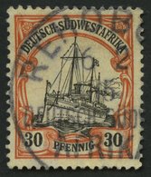 DSWA 28x O, 1911, 30 Pf. Dunkelorange/gelbschwarz Auf Chromgelb, Mit Wz., Pracht, Mi. 65.- - Deutsch-Südwestafrika