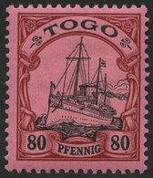 TOGO 15I *, 1900, 80 Pf. Mit Abart Linie Unter Rechter Wertangabe 80 Durch Fleck Unterbrochen, Falzrest, Pracht, Fotobef - Togo