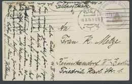 FELDPOST I.WK 1915, Foto-Ansichtskarte (Kreuzer Seydlitz) Aus KIEL Mit Violettem Briefstempel MARINE LUFTSCHIFF-DETACHEM - Oblitérés