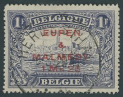 EUPEN U. MALMEDY 7C O, 1920, 1.25 Mk. Auf 1 Fr. Violett, Gezähnt 14 3/4, Pracht, Mi. 250.- - Sonstige & Ohne Zuordnung