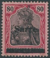 SAARGEBIET 16III *, 1920, 80 Pf. Karminrot/grauschwarz Auf Mittelgraurot, Type III, Mehrere Falzreste, Pracht, Gepr Brau - Otros & Sin Clasificación