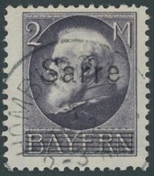 SAARGEBIET 28b O, 1920, 2 M. Schwarzgrauviolett Bayern-Sarre, Pracht, Gepr. Burger, Mi. 170.- - Other & Unclassified