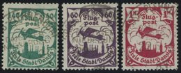 FREIE STADT DANZIG 66-68X O, 1921, 40 Pf. - 1 M. Flugpost, Wz. 2X, Alle Mit Stempeln GROSS-PLEHNENDORF, 3 Prachtwerte, G - Otros & Sin Clasificación