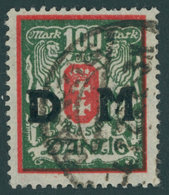 DIENSTMARKEN D 34X O, 1923, 100 M. Rot/schwarzolivgrün, Pracht, Gepr. Gruber Und Infla, Mi. 80.- - Sonstige & Ohne Zuordnung