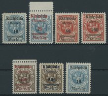 MEMELGEBIET 129-34,129I **, 1923, Druckerei Rytas, übliche Gummierung, Postfrisch, 7 Prachtwerte, Mi. 170.- - Klaipeda 1923