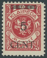 FREIE STADT DANZIG 180IV **, 1923, 5 Mio. Auf 50000 M. Flugpost, Type IV, Postfrisch, Pracht - Memel (Klaipeda) 1923