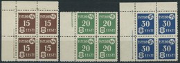 ESTLAND 1-3x VB **, 1941, Landespost, Gestrichenes Papier, In Randviererblocks, Postfrisch, Pracht, Mi. 240.- - Ocupación 1938 – 45