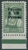 PERNAU 8IV **, 1941, 20 K. Schwarzgelbgrün Mit Aufdruck Pernau/Pernau, Kurzbefund Löbbering, Mi. 100.- - Occupazione 1938 – 45