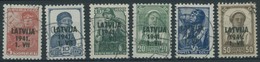 LETTLAND 1-6 O, 1941, Freimarken, Prachtsatz, Mi. 120.- - Bezetting 1938-45
