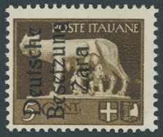 ZARA 1 **, 1943, 5 C. Schwarzockerbraun, Postfrisch, Pracht, Gepr. Ludin, Mi. 160.- - Duitse Bez.: Zara