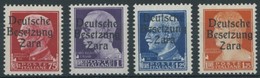 ZARA 8-11 **, 1943, 75 C. - 1.75 L. Imperiale, Postfrisch, 4 Prachtwerte, Meist Gepr. Ludin, Mi. 116.- - German Occ.: Zara