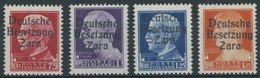 ZARA 8-11 **, 1943, 75 C. - 1.75 L. Imperiale, Postfrisch, 4 Prachtwerte, Meist Gepr. Ludin, Mi. 116.- - Occup. Tedesca: Zara