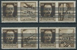 ZARA 36I-IV **, 1943, 30 C. + Propagandafelder, Aufdrucktype I, Postfrisch, 4 Prachtwerte, Fotobefund Kleyman, Mi. 220.- - Occ. Allemande: Zara