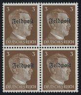 FELDPOSTMARKEN 17z VB **, 1945, 3 Pf. Ruhrkessel, Senkrechte Gummiriffelung, Im Viererblock, Postfrisch, Pracht, Mi. (28 - Ocupación 1938 – 45