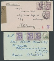 FELDPOST II. WK BELEGE 1943/4, Spanier In Deutscher Luftwaffe: 3 Verschiedene Briefe Mit Spanischen Marken Und Zensuren, - Bezetting 1938-45