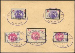 FREDERSDORF Sp231-34,50 BrfStk, 1945, 5 - 12 Pf., Rahmengröße 28x19 Mm Und 30 Pf., Rahmengröße 38x28 Mm, Kleine Wertziff - Private & Lokale Post
