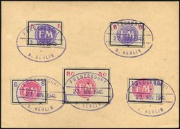 FREDERSDORF Sp231-34,50 BrfStk, 1945, 5 - 12 Pf., Rahmengröße 28x19 Mm Und 30 Pf., Rahmengröße 38x28 Mm, Kleine Wertziff - Correos Privados & Locales