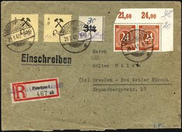 GROSSRÄSCHEN-VORLÄUFER V 9I BRIEF, 1945, 30 Pf. Uhrzeitklebezettel Mit Abart Wertangabe 10 Verbessert In 30 Mit Zusatz-M - Posta Privata & Locale