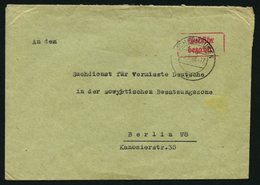 ALL. BES. GEBÜHR BEZAHLT ICHEHAUSEN, 10.9.48, Roter R2 Gebühr Bezahlt, Auf Brief An Den Suchdienst Für Vermisste Deutsch - Sonstige & Ohne Zuordnung