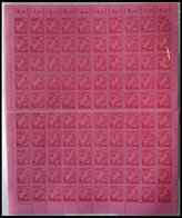 MECKLENBURG-VORPOMMERN 11xb **, 1946, 8 Pf. Dunkelrosarot Auf Lilarosa Im Bogen (100), Mittig Getrennt, 1. Senkrechte Ma - Sonstige & Ohne Zuordnung
