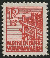 MECKLENBURG-VORPOMMERN 36xcc **, 1946, 12 Pf. Schwärzlichgraurot, Kreidepapier, Pracht, Gepr. Kramp, Mi. 320.- - Sonstige & Ohne Zuordnung