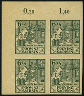 PROVINZ SACHSEN 87BX **, 1946, 6 Pf. Wiederaufbau, Ungezähnt, Mit Abart Schraffurlinien Links Neben 6 Großflächig Fehlen - Sonstige & Ohne Zuordnung