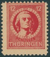 THÜRINGEN 97AXav **, 1945, 12 Pf. Karminrot, Vollgummierung, Gefasertes Papier, Pracht, R!, Gepr. Herpichböhm, Mi. 550.- - Sonstige & Ohne Zuordnung