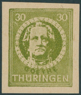 THÜRINGEN 99V1 **, 1945, Versuchsdruck: 30 Pf. Dunkelolivgrün, Pracht, Gepr. Sturm, Mi. 100.- - Sonstige & Ohne Zuordnung