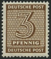 WEST-SACHSEN 126Yb **, 1948, 3 Pf. Dunkelockerbraun, Wz. 1Y, Pracht, Gepr. Ströh, Mi. 160.- - Otros & Sin Clasificación