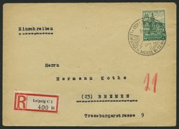 WEST-SACHSEN 165AXa BRIEF, 1946, 84 Pf. Schwärzlichsmaragdgrün, Gezähnt, Wz. 1X, Einzelfrankatur Auf Einschreibbrief, Pr - Autres & Non Classés