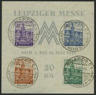 WEST-SACHSEN Bl. 5XZa O, 1946, Block Leipziger Messe, Wz. Stufen Steil Fallend, Type IV, Unbedeutende Kleine Getönte Ste - Other & Unclassified