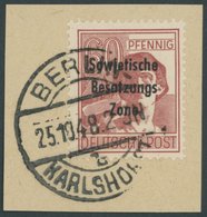 ALLGEMEINE-AUSGABEN 195a BrfStk, 1948, 60 Pf. Karmin, Prachtbriefstück, Kurzbefund Dr. Ruscher, Mi. (180.-) - Otros & Sin Clasificación