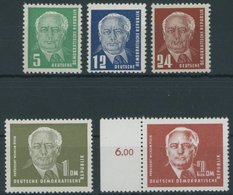 DDR 322-26 **, 1952/3, Pieck, Wz. 2, Postfrischer Prachtsatz, Mi. 130.- - Oblitérés