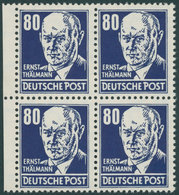 DDR 339PFIV **, 1952, 80 Pf. Thälmann Mit Plattenfehler T Von Post Rechts Spitz Und Weiße Einfassungslinie Rechts Vereng - Gebraucht