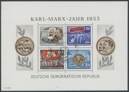 DDR Bl, 9AYII O, 1953, Marx-Block, Gezähnt, Wz. 2YII, Ersttags-Sonderstempel, Pracht, Gepr. König, Mi. 180.- - Used Stamps