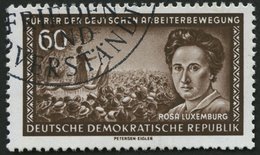 DDR 478XI O, 1955, 60 Pf. Rosa Luxemburg, Wz. 2XI, Pracht, Mi. 60.- - Oblitérés