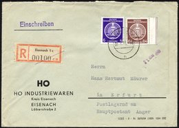DIENSTMARKEN A D 2,17 BRIEF, 1955, 84 Pf. Lebhaftrötlichbraun Mit 6 Pf. Zusatzfrankatur Auf Einschreibbrief, Pracht - Other & Unclassified