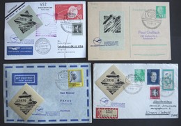 LOTS 1960, 4 Verschiedene Erinnerungs-Sonderbelege Der 1. Südamerikafahrt Des Grafen Zeppelin Der Lufthansa, Pracht - Other & Unclassified