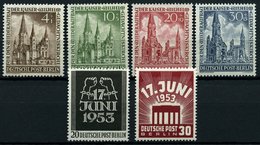 BERLIN 106-11 **, 1953, Gedächtniskirche, 17. Juni, 2 Prachtsätze, Mi. 75.- - Otros & Sin Clasificación