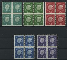 BERLIN 182-86 VB **, 1959, Heuss In Viererblocks, Prachtsatz, Mi. 120.- - Other & Unclassified