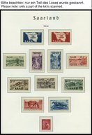 SAMMLUNGEN, LOTS **, In Den Hauptnummern Postfrisch Komplette Sammlung Saarland Von 1947-59, Block 1 Fingerabdruck Auf D - Other & Unclassified