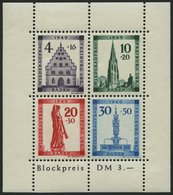 BADEN Bl. 1AI **, 1949, Block Freiburg, Gezähnt, Mit Abart Sirene Neben Sockel Des Engels, Pracht, Gepr. Schlegel, Mi. 3 - Andere & Zonder Classificatie