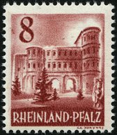 RHEINLAND PFALZ 36 **, 1949, 8 Pf. Karminbraun, Pracht, Mi. 90.- - Andere & Zonder Classificatie