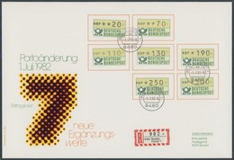 AUTOMATENMARKEN FDC 2 BRIEF, 1.7.1982, 20 - 300 Pf. Komplett Auf Großformatigem FDC-Einschreibbrief (PHILSWISS 5/1982),  - Vignette [ATM]