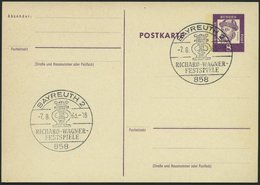 GANZSACHEN P 73 BRIEF, 1962, 8 Pf. Gutenberg, Postkarte In Grotesk-Schrift, Leer Gestempelt Mit Sonderstempel BAYREUTH 2 - Collezioni