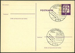 GANZSACHEN P 73 BRIEF, 1962, 8 Pf. Gutenberg, Postkarte In Grotesk-Schrift, Leer Gestempelt Mit Sonderstempel SAHLENBURG - Collections